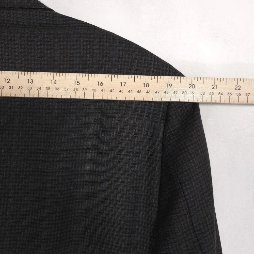 HICKEY FREEMAN Est 1899 USA Wool Blazer Jacket Sport Coat Brown Check 44L Beacon